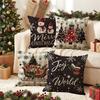 Christmas Plaid Throw Pillow Cover With Snowman Tree Sleigh Living Room Sofa Holiday Decor