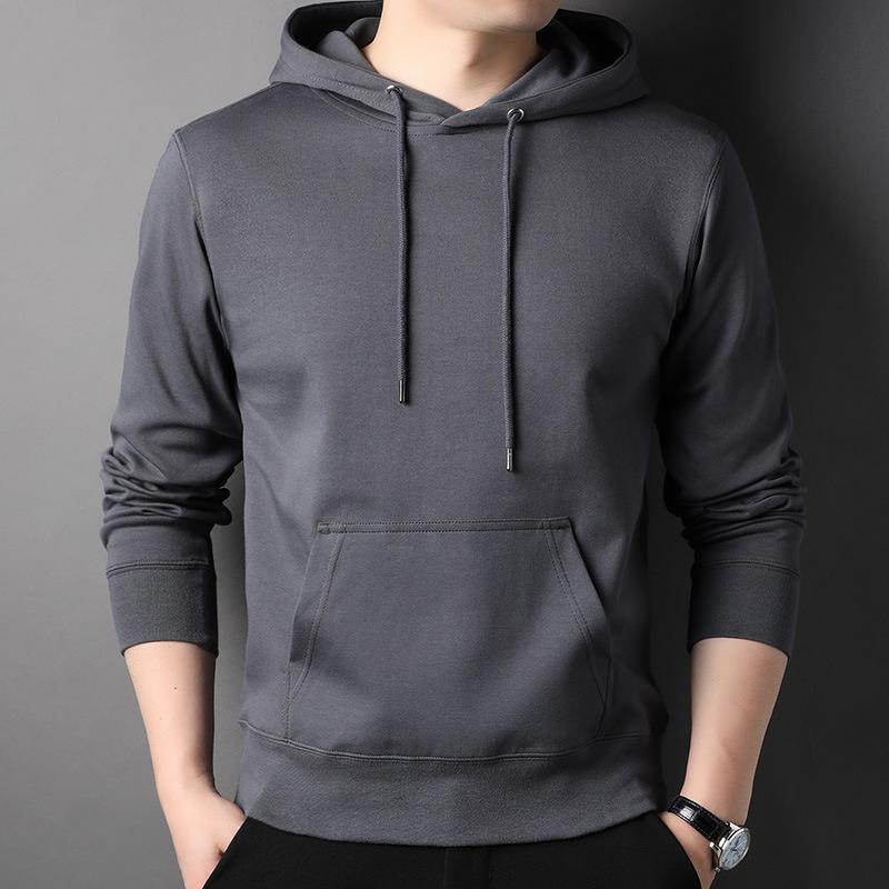Мужская толстовка с капюшоном, однотонная, для отдыха, хлопковая, весенняя, новинка, универсальное пальто-кенгуру для молодежи и среднего возраста, тренд