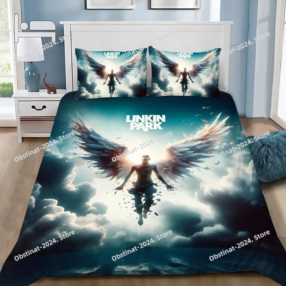 Пододеяльник Наволочка Комплект постельного белья Рок-группа Linkin P-Park Взрослый Мальчик Девочка Украшение спальни Детская Односпальная Двуспальная Большой размер