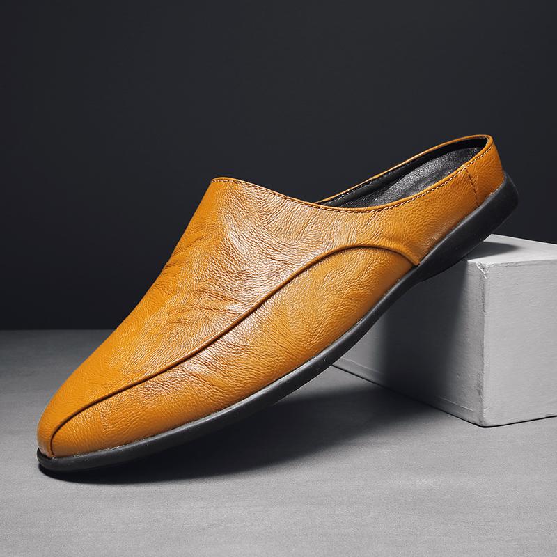 Мода 2024 Мужская кожаная обувь Легкие мужские мюли Повседневная обувь Мужские модные лоферы Полушлепанцы Маскулино Мокасины Винтажная мужская обувь