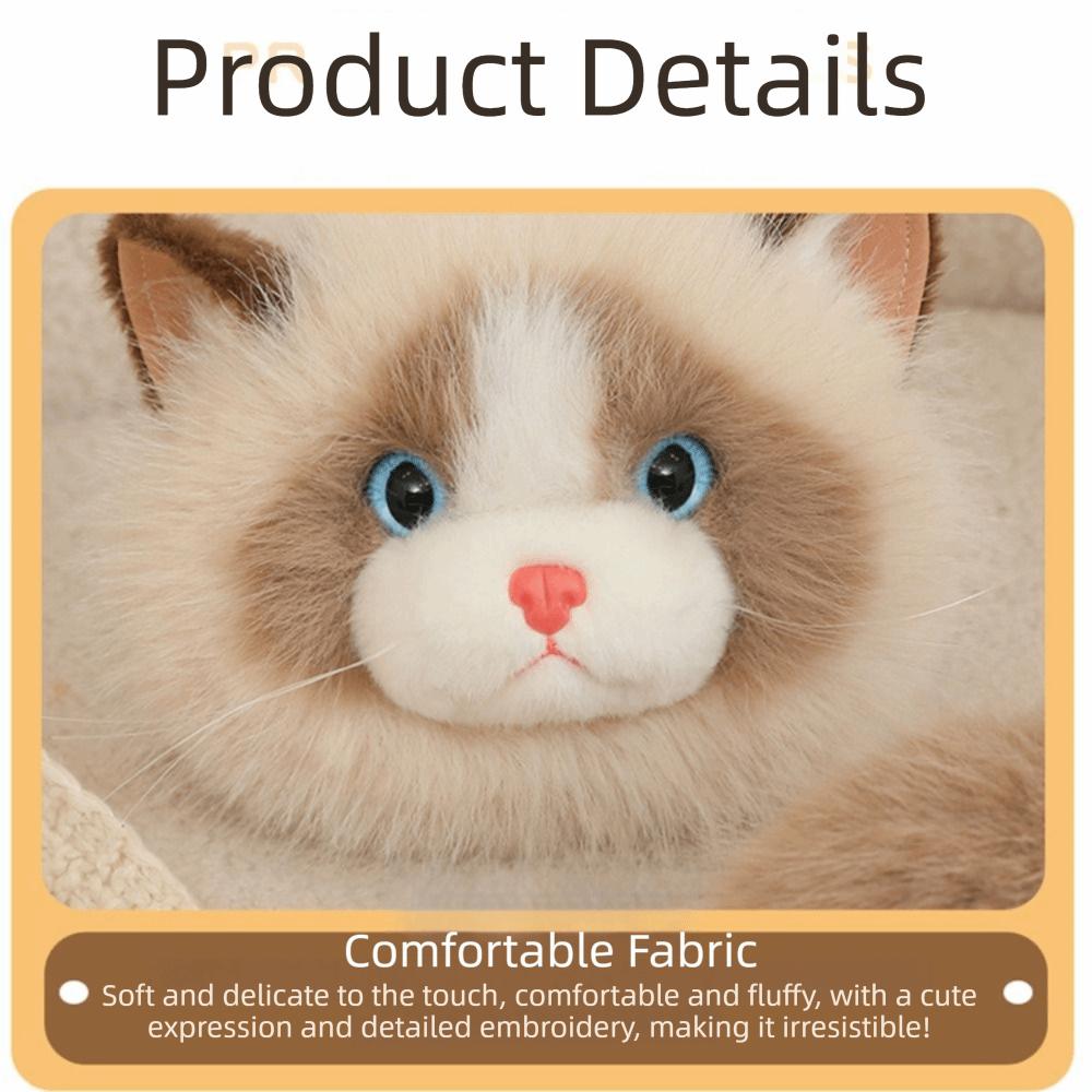 Long Tail Cat Plush Keychain Cute Stuffed Animal Doll Kawaii Ragdoll Cat Stuffed Keychain Gift