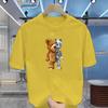 Hot 100% Cotton Casual Short Sleeve Robot Bear Men's Shirt Summer Breathable Clothes O Collar Short Sleeve for Men and Women