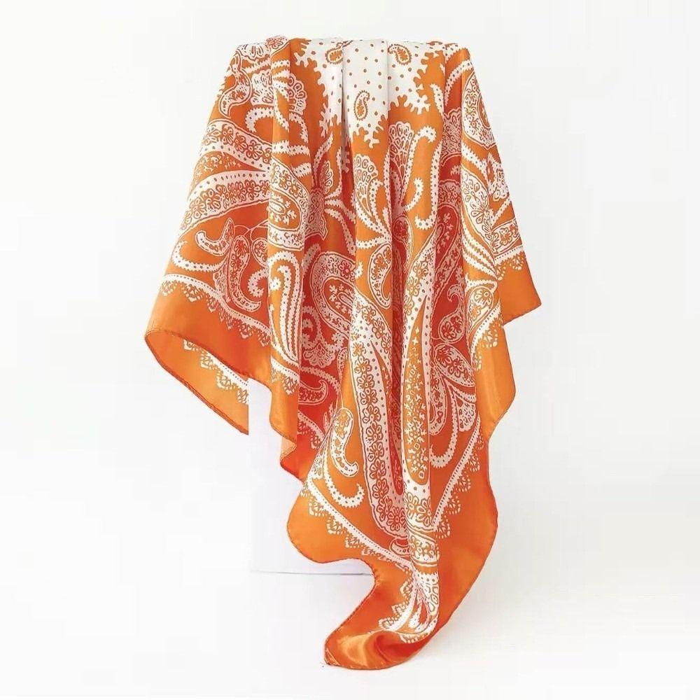 Paisley Printed Head Wrap Scarf Silk Feeling Bandana Shawl Satin Square Scarf Women Daily Styling