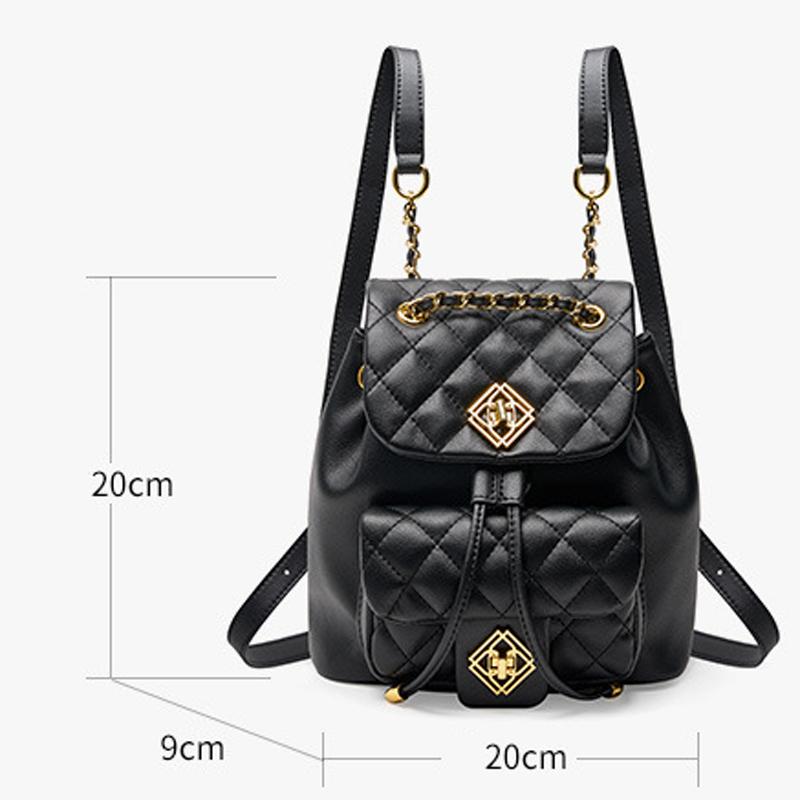 Сумка из натуральной кожи, маленький мини-рюкзак, женская сумка, рюкзак из воловьей кожи с ромбами, женский новый модный маленький рюкзак с язычком