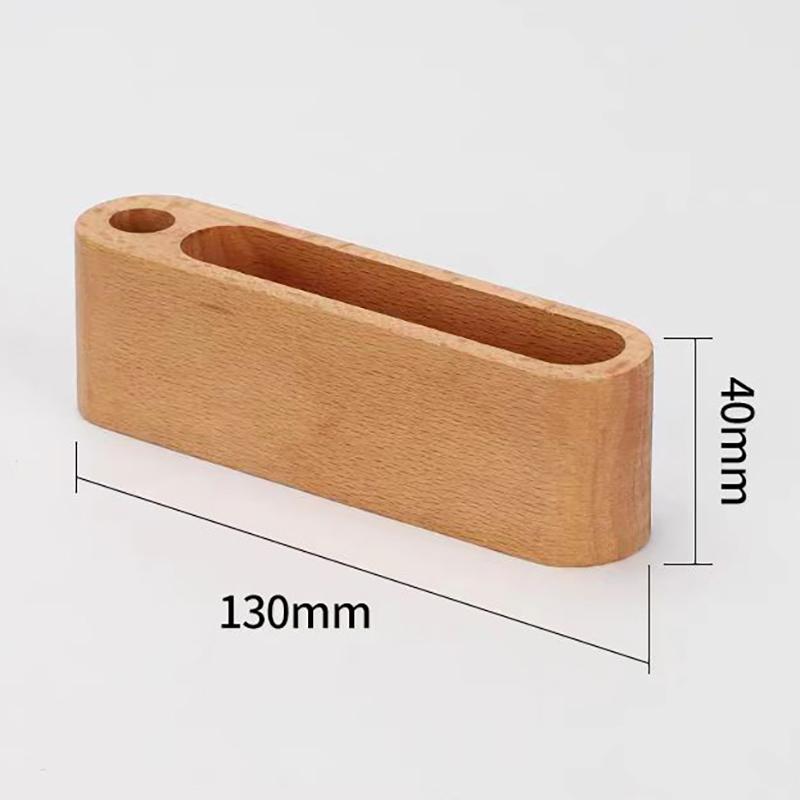 1pc Wooden Business Card Holder Organizer Office Desk Name Card Display Stand With Pen Slot Memo Pad Cards Stand Card Holder