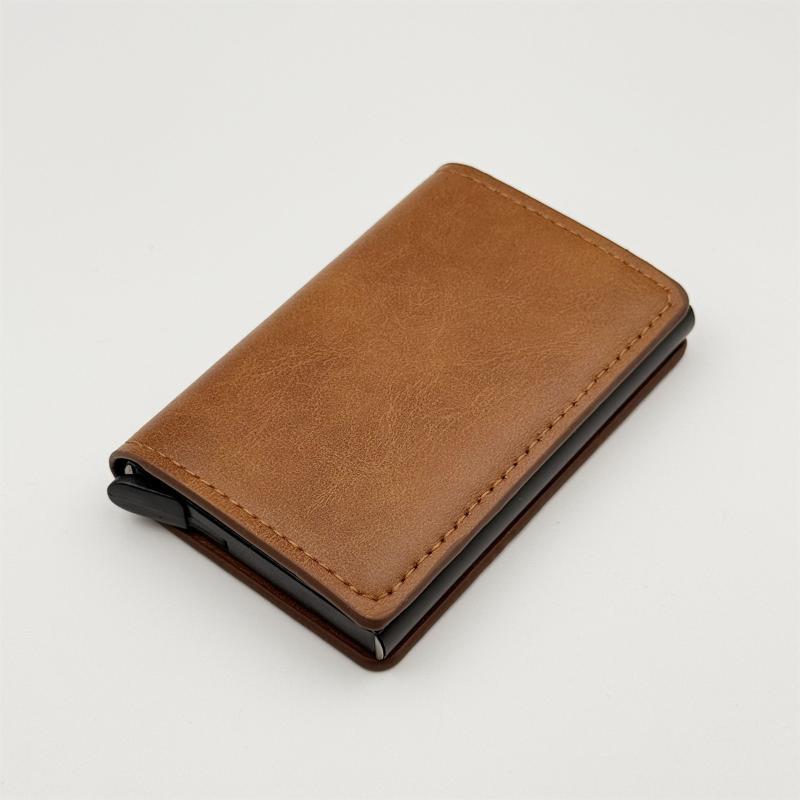 Minimalist Carbon Fiber Men Wallet RFID Blocking Aluminum Card Holder Thin Business Purse for Daily Carry