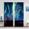 Aurora Above The Mountains Nature Scenery Тюль Шторы для гостиной Спальня Роскошные вуали Балдахин Прозрачные шторы для кухни