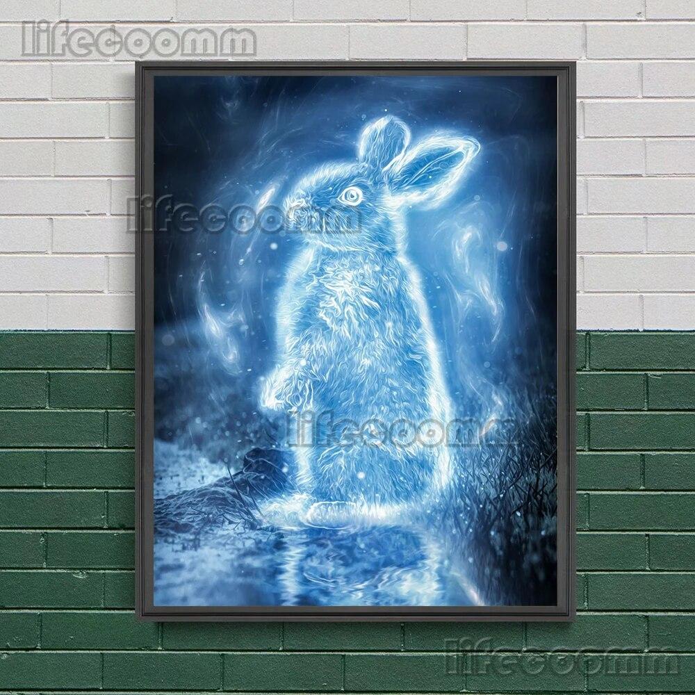 Животные эльфы в лесу настенная живопись на холсте олень, ворон, сова, леопард, мистическое существо художественный постер и принт домашний декор без рамки