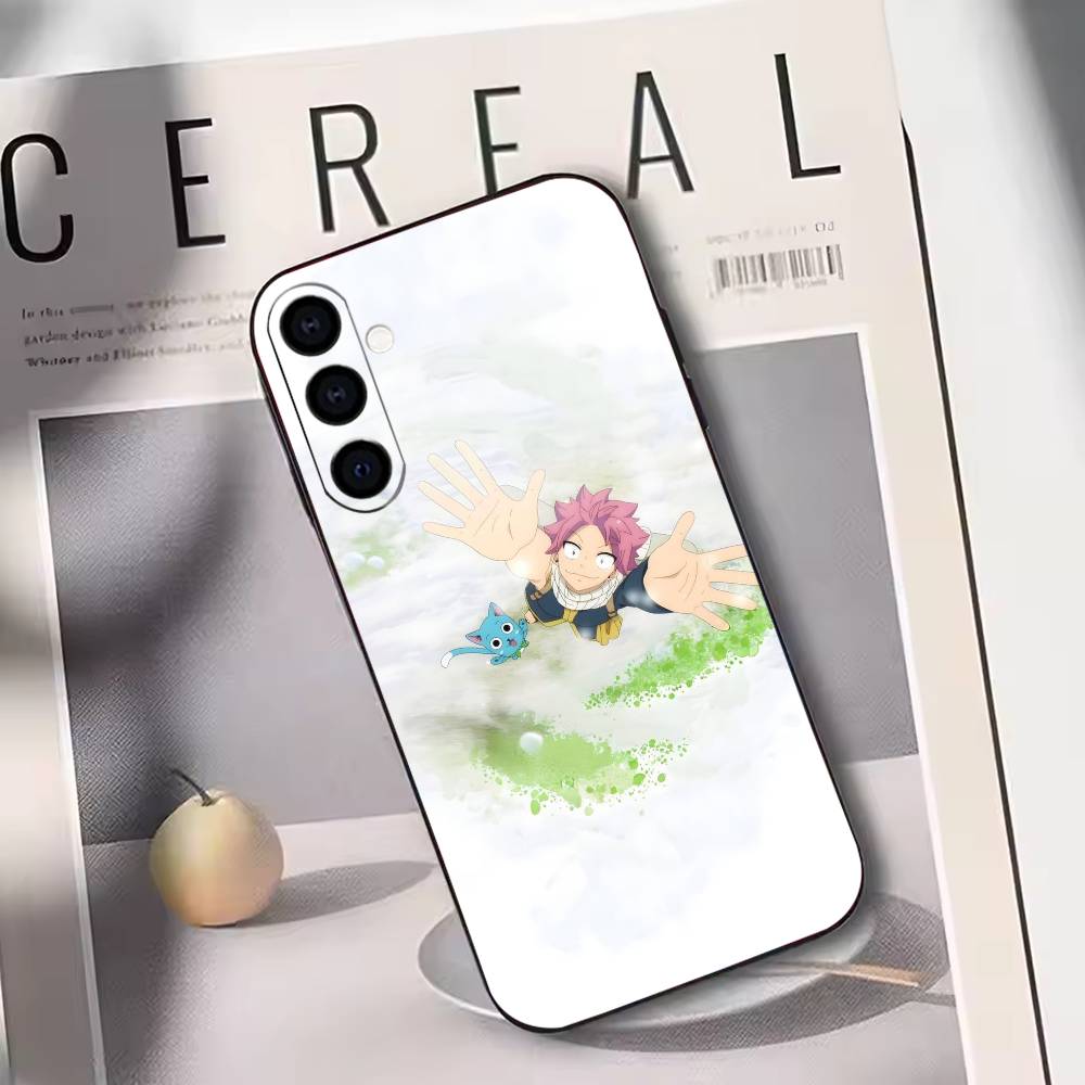 Чехол для телефона Fairy Tail Нацу Драгнил для Samsung Galaxy A73,A72,A71,A70,A53,A52,A51, Черный чехол из мягкого силикона