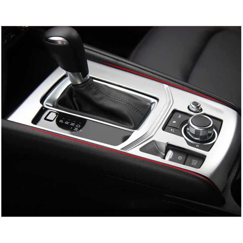 Car Central Console Gear Shift Panel Cover Trim Frame Fit For Mazda CX-5 2017 2018 2024 Silver Plastic