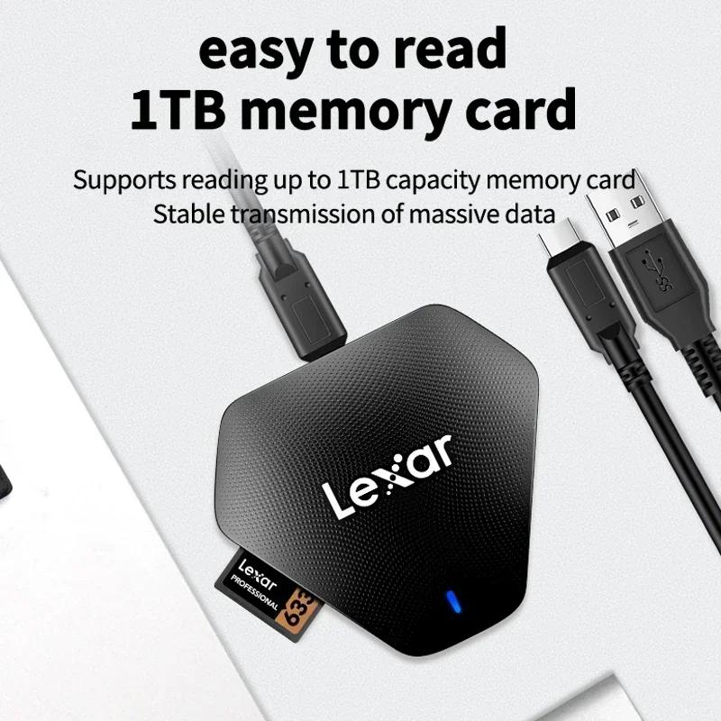 Lexar Оригинальный картридер 3 в 1 Card Reader USB 3.2 для карт памяти SD Micro SD TF CF Картридер для карт памяти SD Поддерживает карты SD, TF и CF