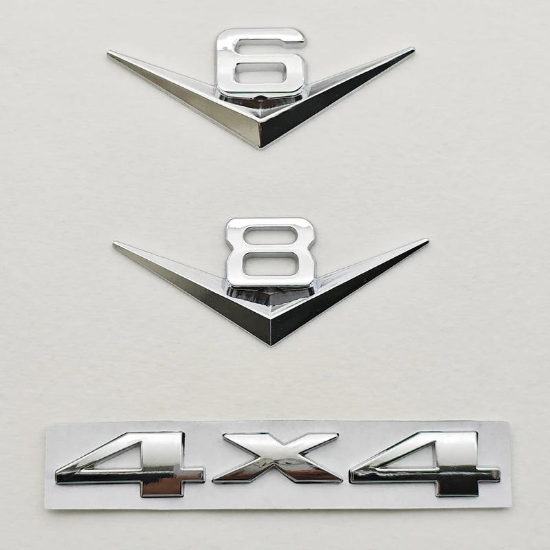 Metal Chrome Black Car Badge V6 Sticker V8 Emblem 4x4 Logo Fender Trunk Decal Accessories For JEEP Cherokee Wrangler WJ WK Grand ALX1