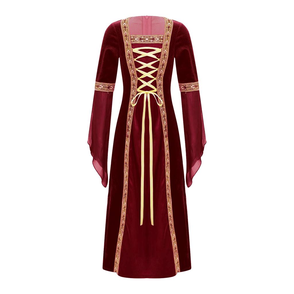 Средневековый костюм принцессы для девочек, вечерние в стиле Ренессанс, винтажное платье макси, бальное платье, наряд на Хэллоуин
