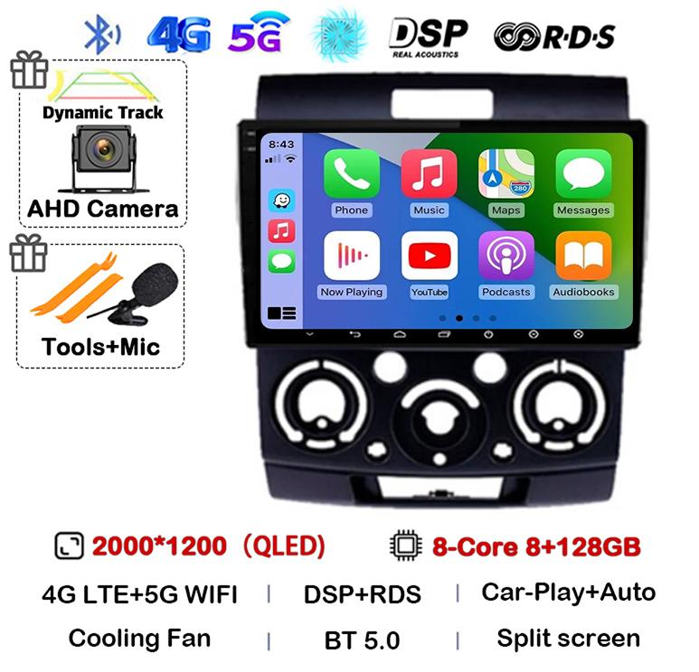 Android 14 автомобильный радиоприемник стерео для Ford Everest Ranger Mazda BT50 BT-50 2006 2007 2008 2009 2010 2011 мультимедийный проигрыватель головное устройство