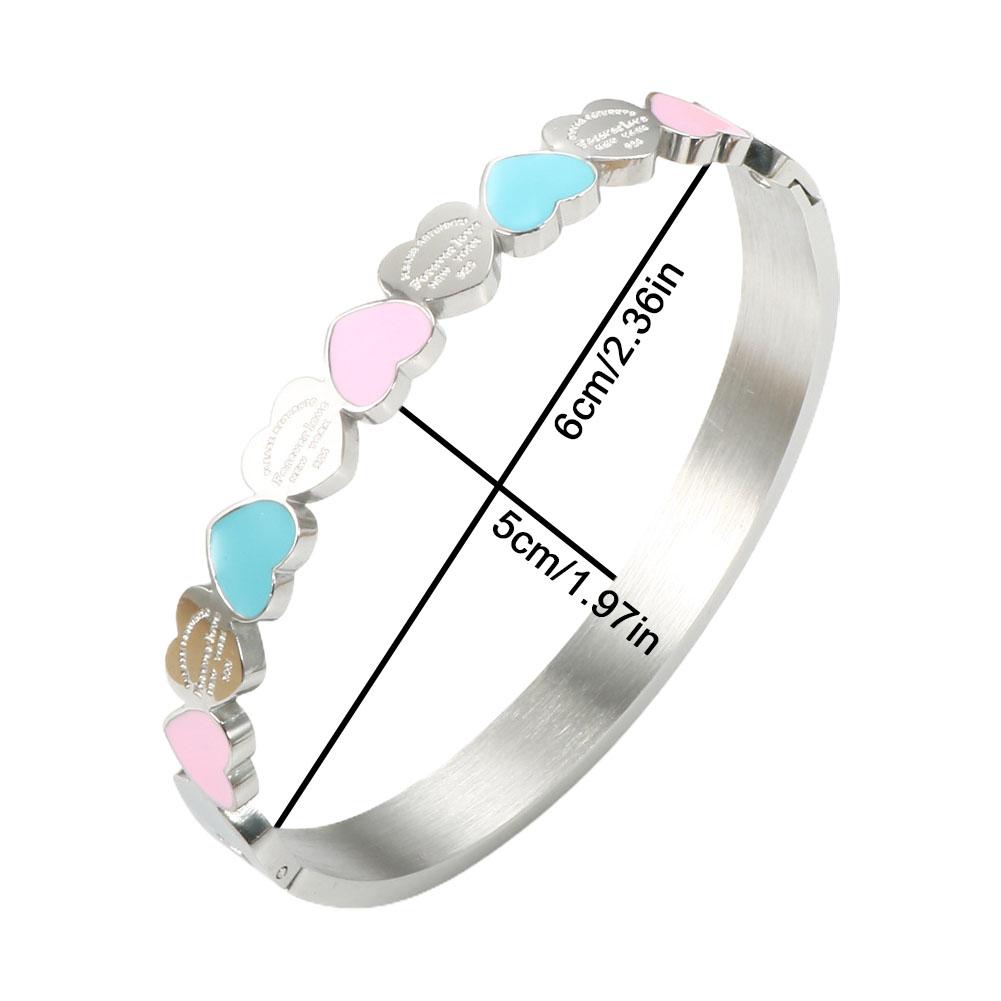 Мода Любовь Ювелирные изделия Женщины Браслет Титан Стальные Браслеты Титан Девушка Стразы Для Женщин L E3Z1