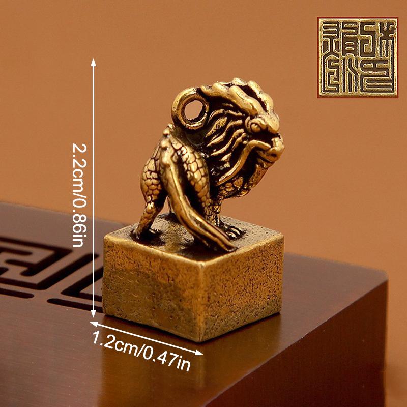 Китайский латунный зодиак винтажная печать брелок кулон подвеска для рюкзака ремесло сувенир подарок