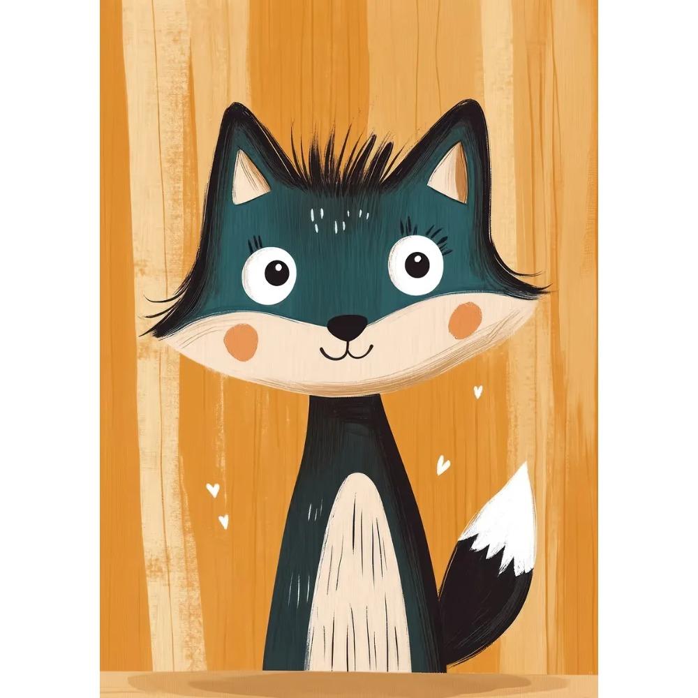 Милые улыбающиеся мультяшные дельфин корова сова единорог постеры выразительные глаза принты холст живопись настенная картина декор для дома детской комнаты