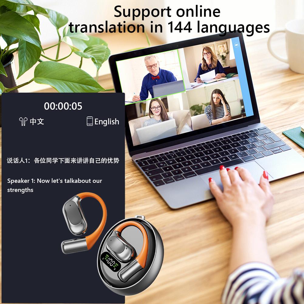Translation Headphones 144 Languages Ai Translating Earbuds Headphones AI Translator Earbuds for Travel Business and Learning