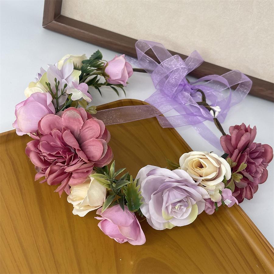 New Fashion Women's Flower Crown Girl Flower Headband Headdress Bohemian Festival Wedding Hair Garland Photo Props Headdress