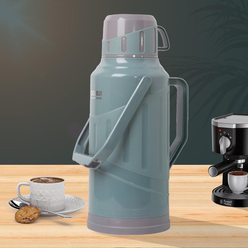 Xia Ming Large Capacity Insulated Glass Liner Thermos for Students - Hot Water Bottle with Plastic Kettle Design