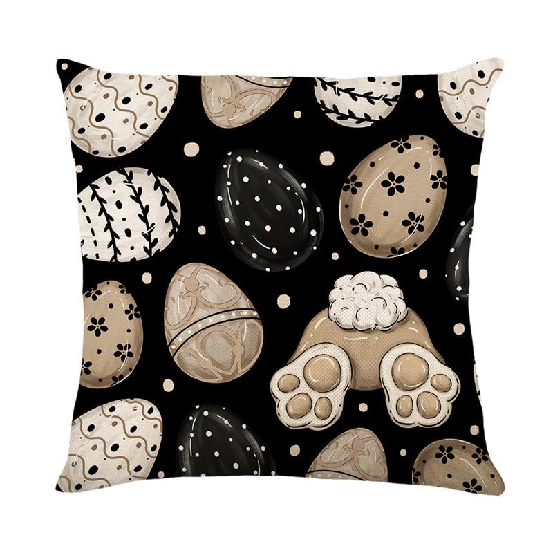 Vikama Retro Easter Throw Cushion Set With Rabbit And Easter Egg Print Sofa Cushion Set For Spring And Summer Home Decoration