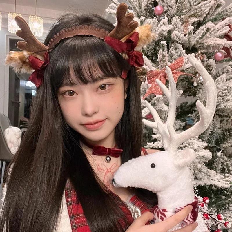 Рождественский красный бархатный воротник-чокер с бантом, женское ретро-праздничное ожерелье с цепочкой-колокольчиком на ключицу