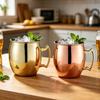 Кружка для Moscow Mule из нержавеющей стали с молотковой отделкой, с медным покрытием, ржавеющая, коктейльная кружка для виски, пива, холодного кофе, безопасная для посудомоечной машины, подарки