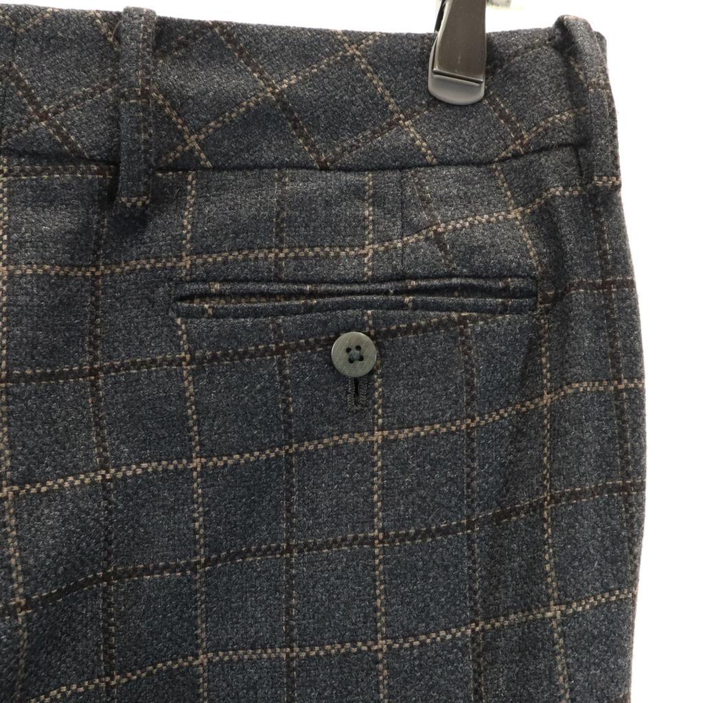 INCOTEX Made in Japan wool check Straight pants 42 Gray Women Used