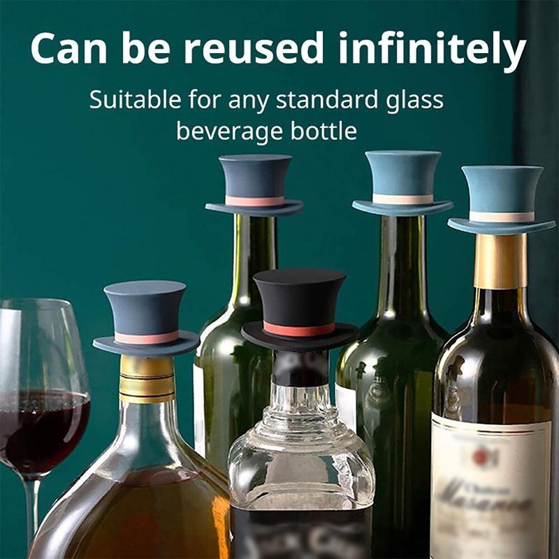 Многоразовая силиконовая пробка для вина, пробка, форма шляпы, вакуумная герметичная крышка для бутылки, пробка для бутылки вина, инструменты для бара
