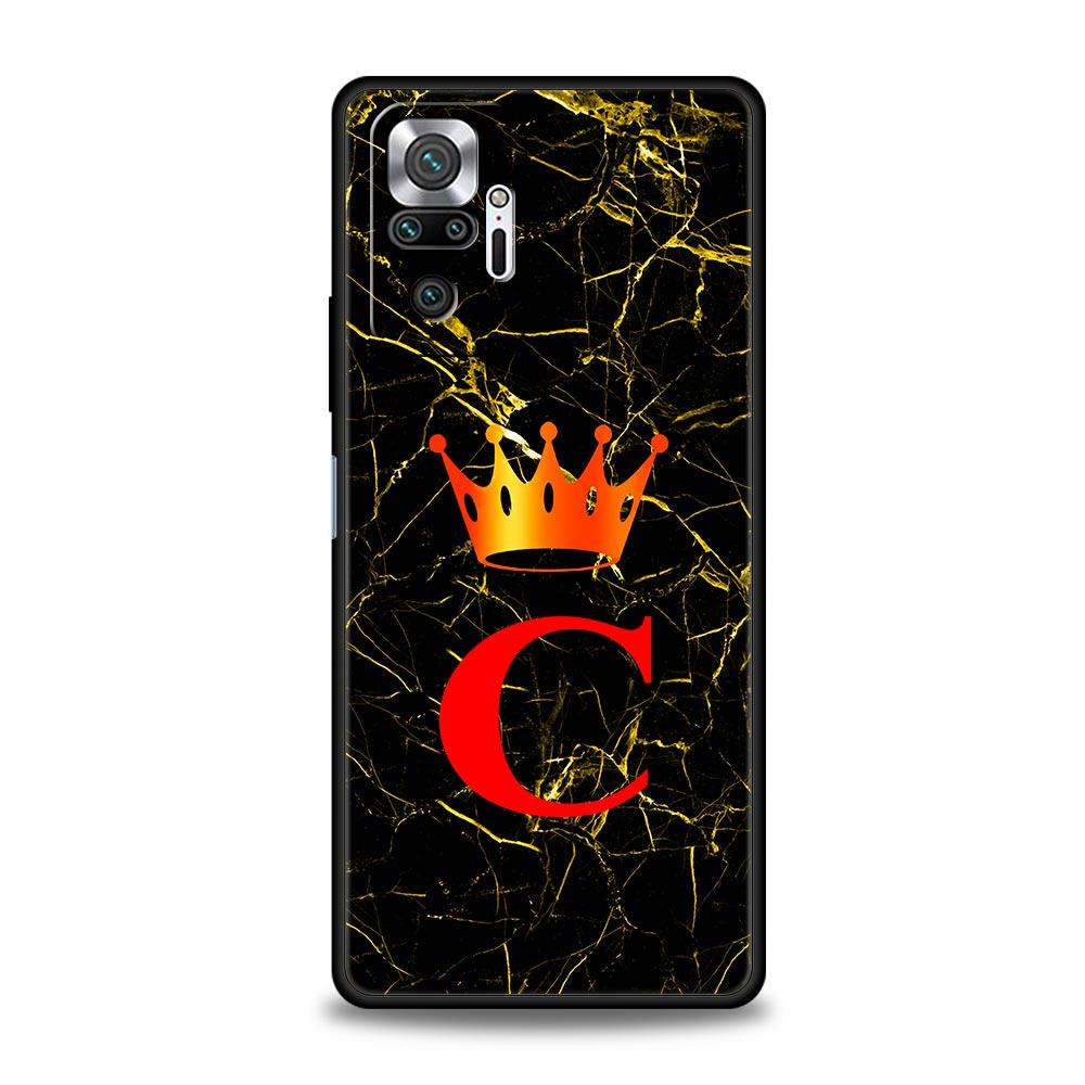 Мраморный чехол-буква для телефона Redmi 14C 10C Note 15 14 13 12 10 11 K40 Pro Plus 5G Мягкий ТПУ Ударопрочный чехол Fundas Capas