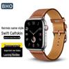 BHO Настоящая кожаный ремешок для Apple Watch в стиле Hermes
