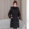 Winter new cotton-padded clothes for women's casual medium and long waist thickened down cotton clothes over the knee European and American coats