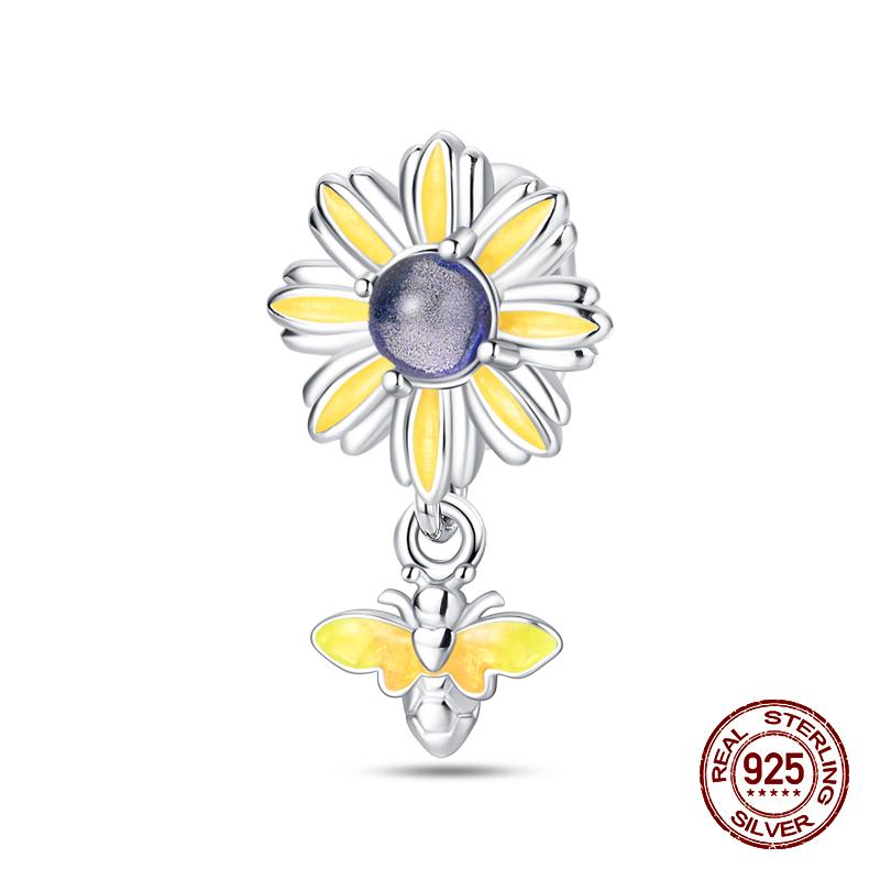 925 Sterling Silver Butterfly Tulip Iris Flower Charms Beads Fit 925 Original Bracelets Fine DIY Valentine Jewelry Gifts