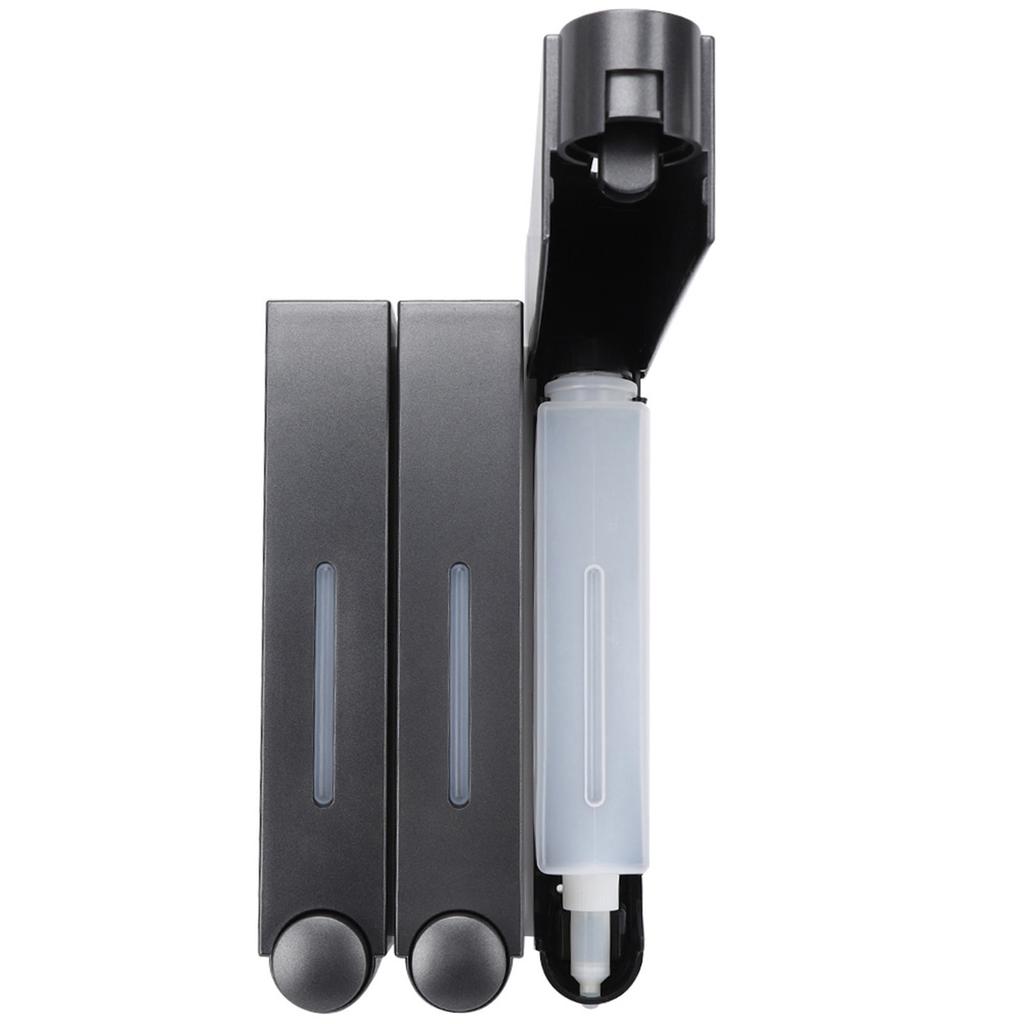 Wall Mount Shower Liquid Soap Dispenser Three Head Shampoo Dispensers for Hotel Bathroom6028 Black