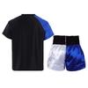 Boys Boxer Training Set Color Block Patchwork T Shirt Round Neck Short Sleeve Athletic Top Boxing Shorts