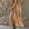 Women Button Down Tunic Dress Casual 3/4 Sleeve Crew Neck Midi Dress Summer Beach Vacation T-shirt Dress