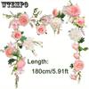 1 шт. румяные пионы цветы OrgMemory роза цветок виноградная лоза светло-розовая цветочная гирлянда цветочная гирлянда для свадебного декора домашний настольный коврик украшение