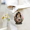 1/2Pcs Easter Bunny Pendants Hanging Ornaments with Lanyard Easy To Hang Adorable Appearance Animal Statue Hanging Pendants