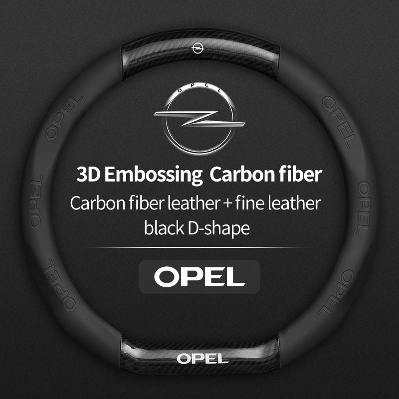 Car Carbon fiber Suede Leather Steering Wheel Cover For Opel OPCline ASTRA CORSA INSIGNIA MOKKA VECTRA GTC Tigra Accessories NE9