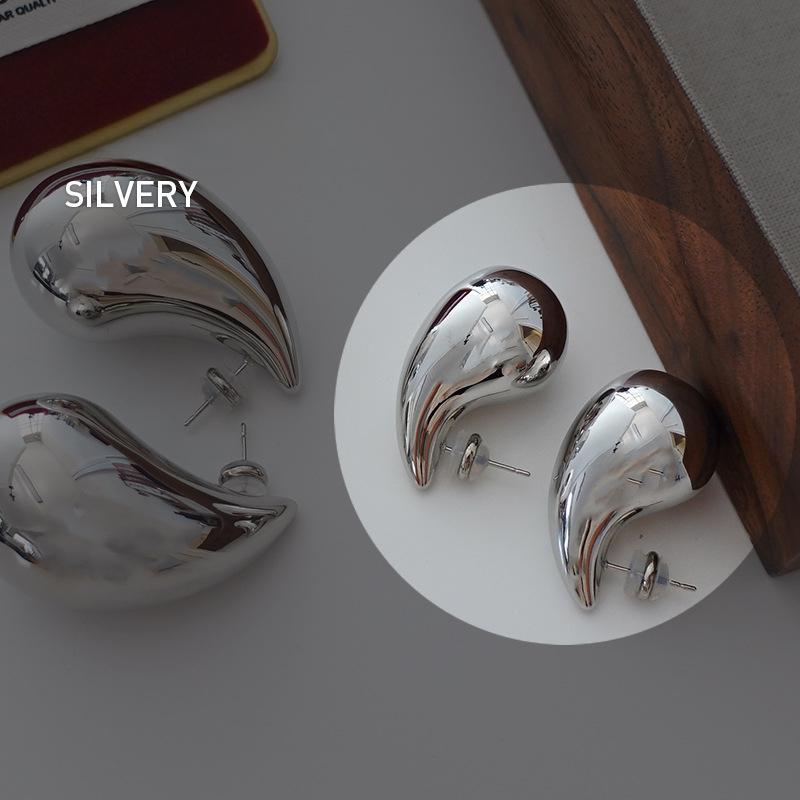 Металлические серьги-гвоздики в форме капли воды, Стиль, Модная индивидуальность, Преувеличенные серьги, Холодная атмосфера, Серьги Advanced Sense