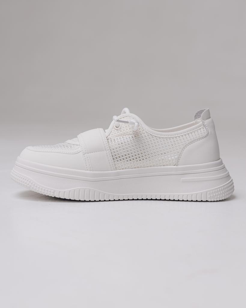 Кеды летние с сеткой Prima d'Arte 6176 36 белые кожа