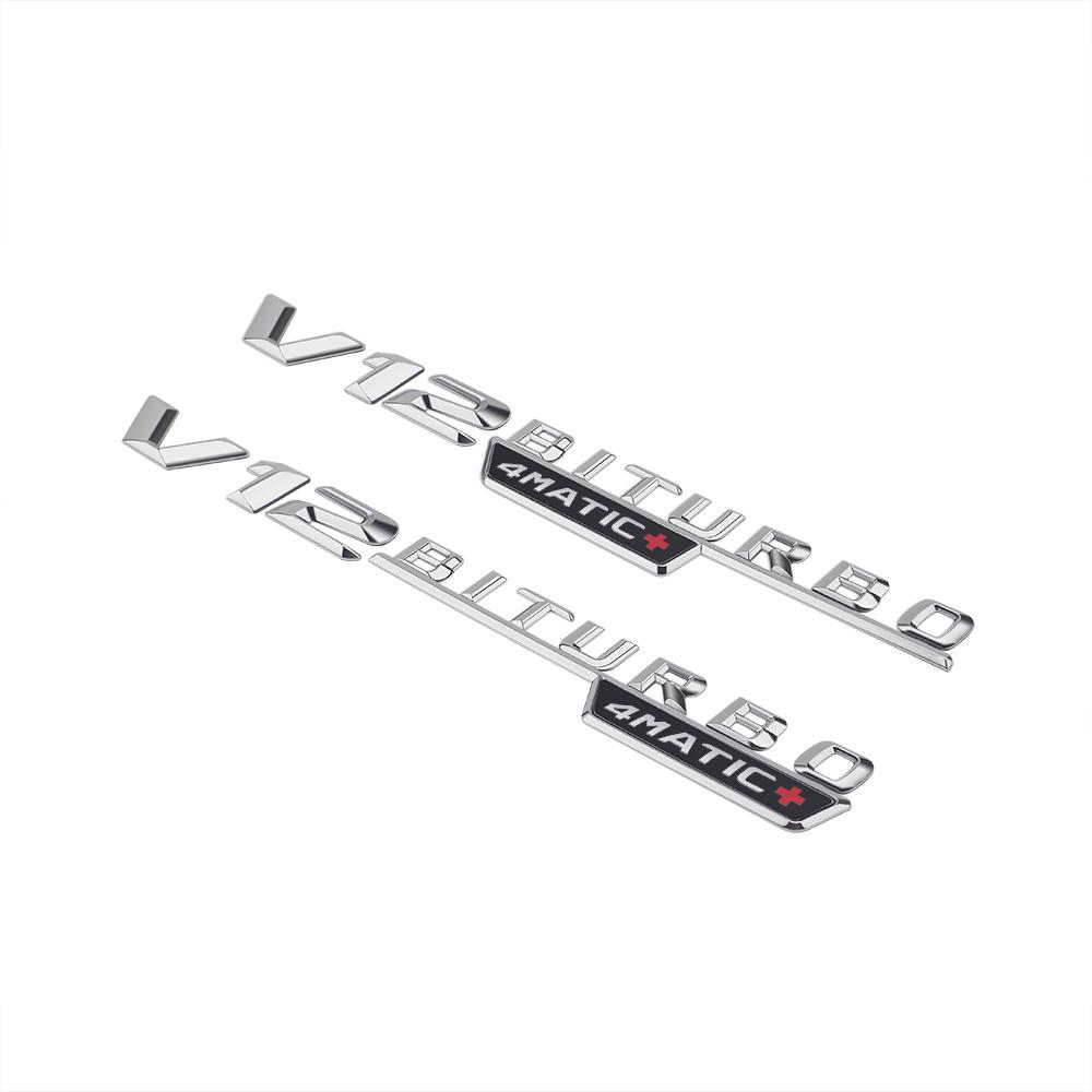 2 шт. V12 BITURBO 4MATIC логотип буквы наклейка на крыло для CESG Class SL ML W221 W205 W210 W211 W212 значок наклейка