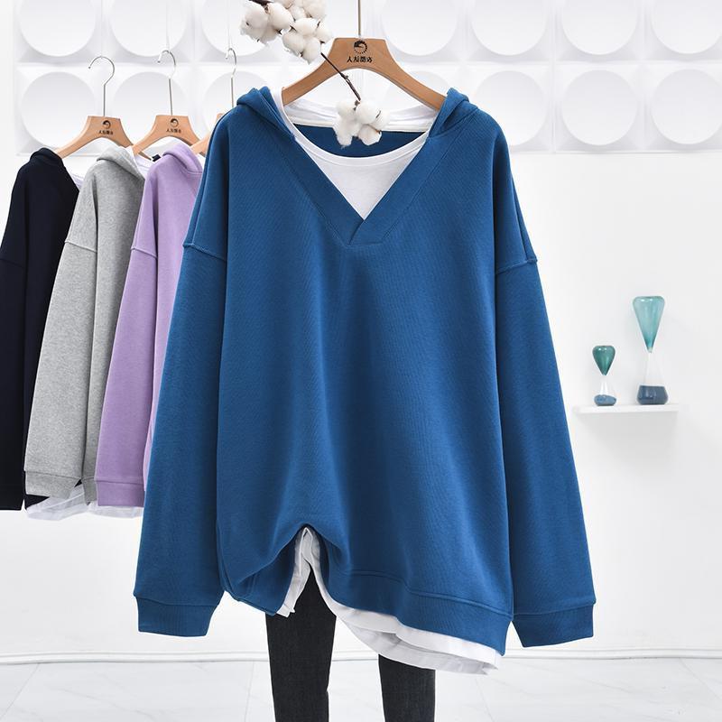 YYFS Women's Fashion Casual Colour Block Print Long Sleeve Hooded Hoodies & Sweatshirts