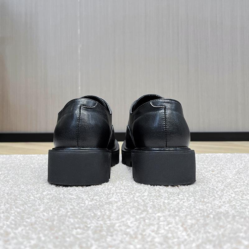 Мужские повседневные кожаные туфли большого размера, новые британские мужские туфли на платформе, цельные 15961-O