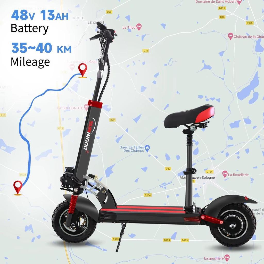 Новый электросамокат N3MAX 800 Вт 48 В 15 Ач Запас хода 45 км 10-дюймовое колесо Двойная подвеска Складной электрический самокат Подходит для взрослых.