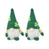 2pcs Gnomes Doll Handmade Cute Faceless Green Hat St. Patrick S Day Ornament Plush Dwarf Doll for Sofa Dining Table(Men