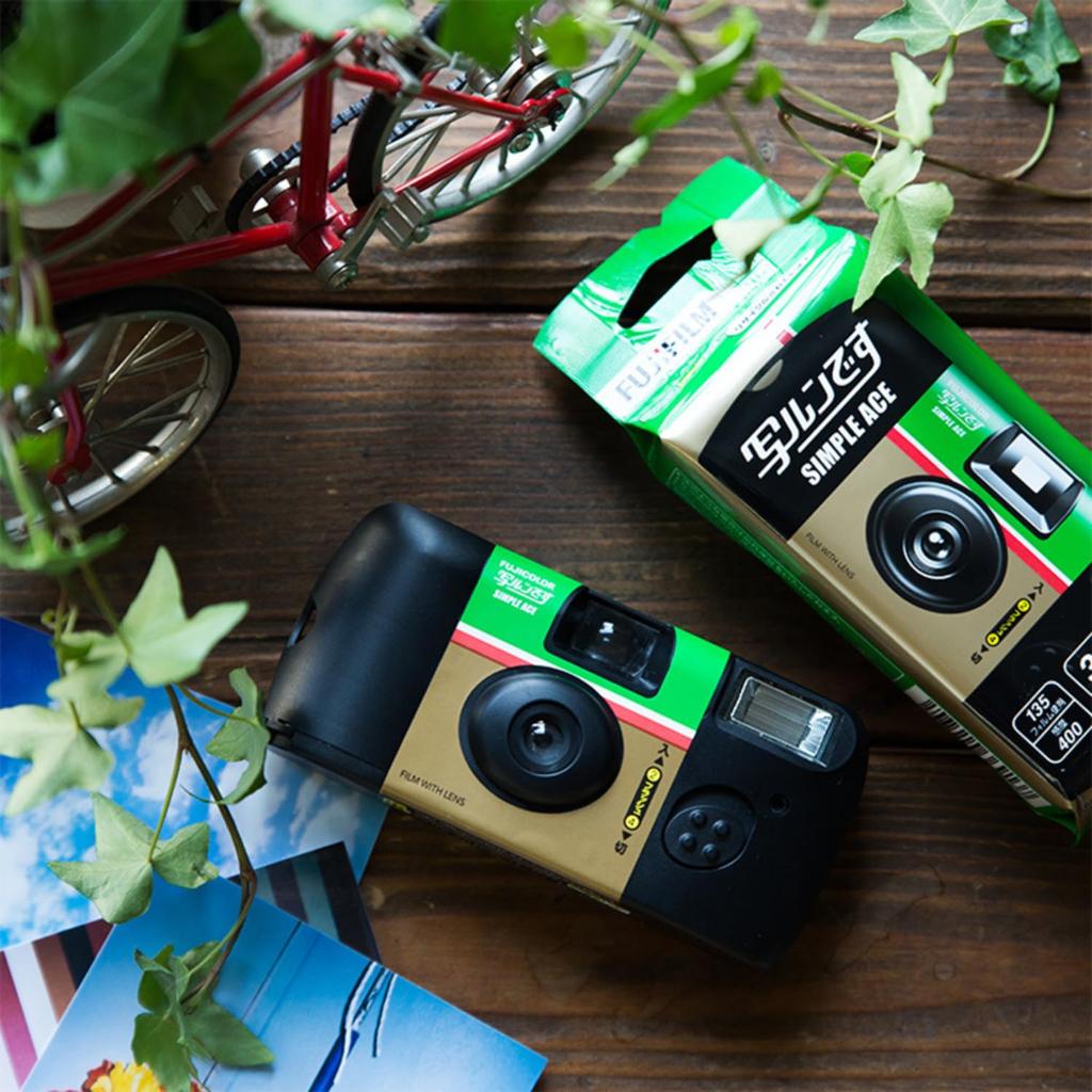 Одноразовая камера Fujifilm Simple Ace, Ретро-дизайн, 27 кадров + БЕСПЛАТНЫЙ очиститель камеры SOLOFIS     Идеально для моментальной фотографии
