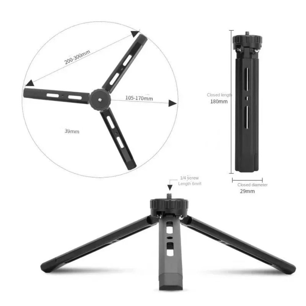 1/4 inch Screw Desktop Stand Tripod Aluminum Alloy Selfie Stick Webcam Tripod Vlogging