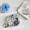 Round Clear Badge Display Bag Double-Sided Badge Storage Bag With Fur Ball Badge Waterproof Display Pouch Hanging Bag