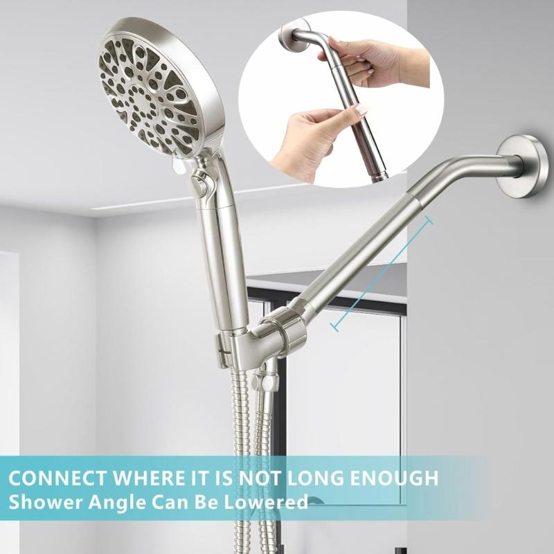 Универсальная удлинительная трубка для душевой стойки с резьбой G1/2, нержавеющая, фитинг-удлинитель для душа, подходит для ванной комнаты